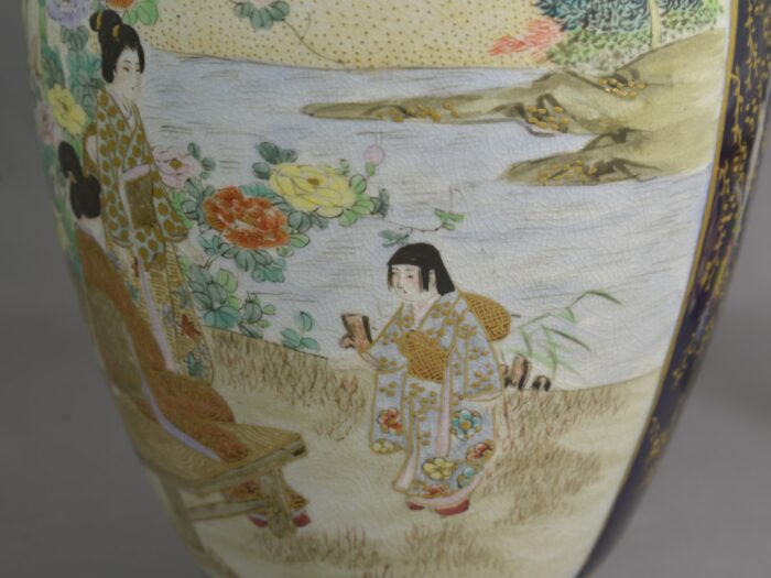 japanese kinkozan vase pair 9 inches 2 1