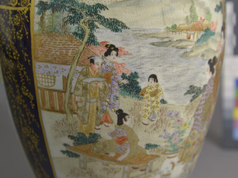 japanese kinkozan vase pair 9 inches 3 1