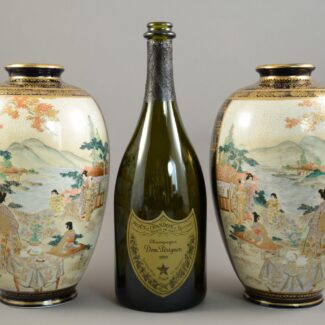 japanese kinkozan vase pair 9 inches