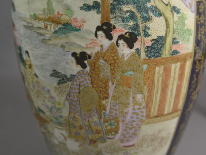 japanese kinkozan vase pair 9 inches 4 1