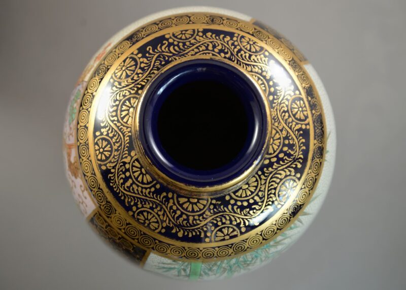 japanese kinkozan vase pair 9 inches 7
