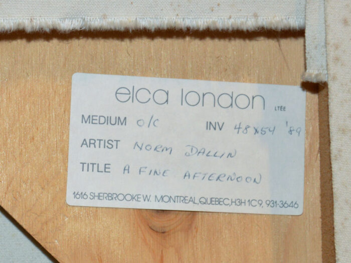 Original Gallery Label Verso, Elca London