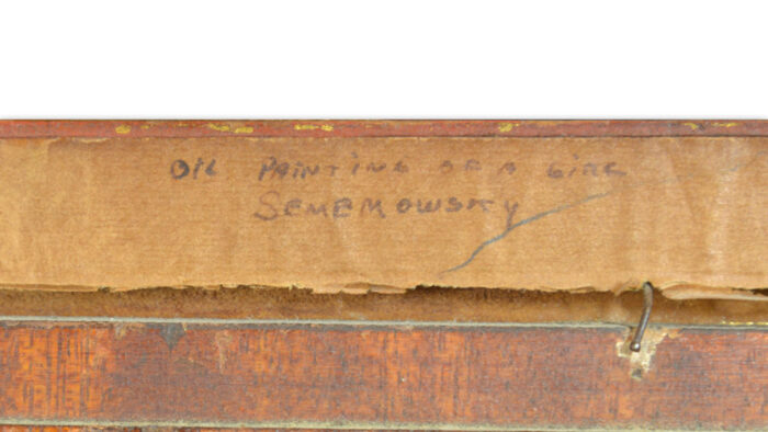 Emile Eiseman-Semonowsky inscribed label verso