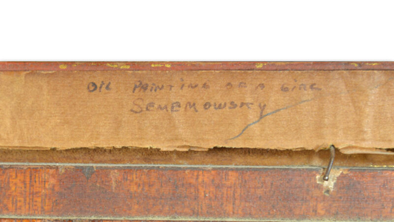 Emile Eiseman-Semonowsky inscribed label verso