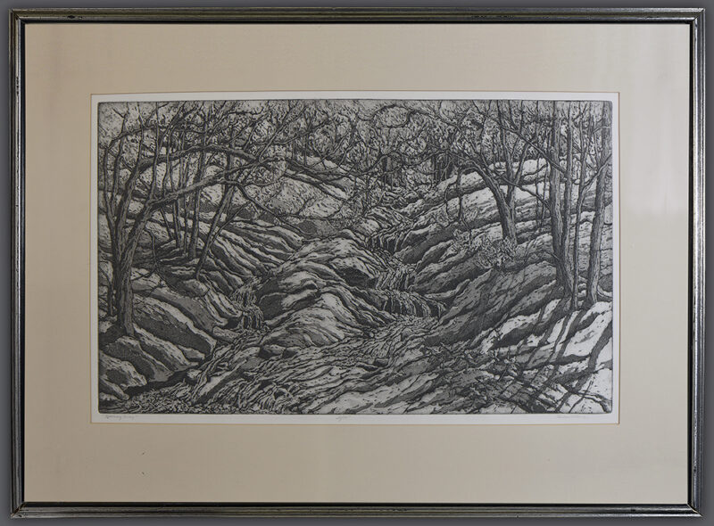 Helen Beck Etching Spring Landscape