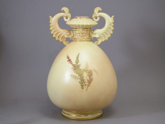 royal worcester blush ivory dolphin vase 4