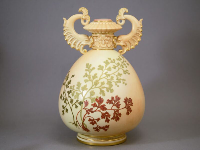 royal worcester blush ivory dolphin vase