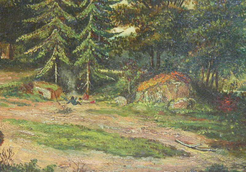 Five Indians around a Campfire Five Indians around a Campfire