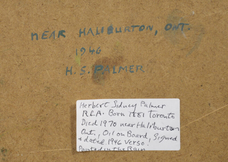 Signed, Titled and Dated verso, 'Near Haliburton Ont / 1946, H. S. Palmer"