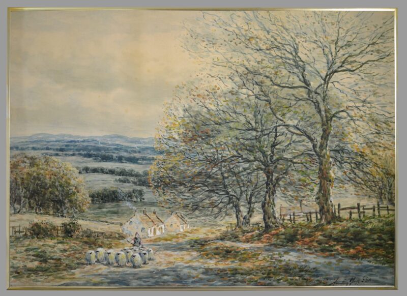 john hamilton glass watercolour pastoral