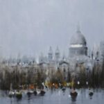 Tony Klitz gouache St Pauls & The River