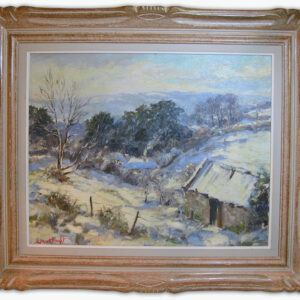 Ernest Knight Snow in Devon Oil Painting