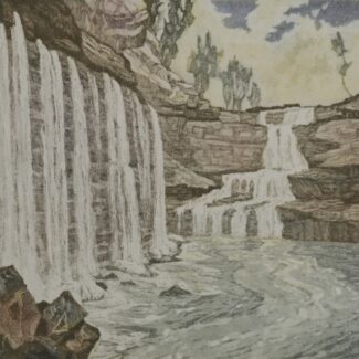 Aquatint of the Bridal Veil at Ball's Fall's