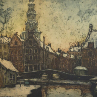 winter view of the city amsterdam