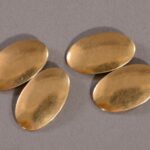 oval 10k yellow gold cufflinks smooth finish
