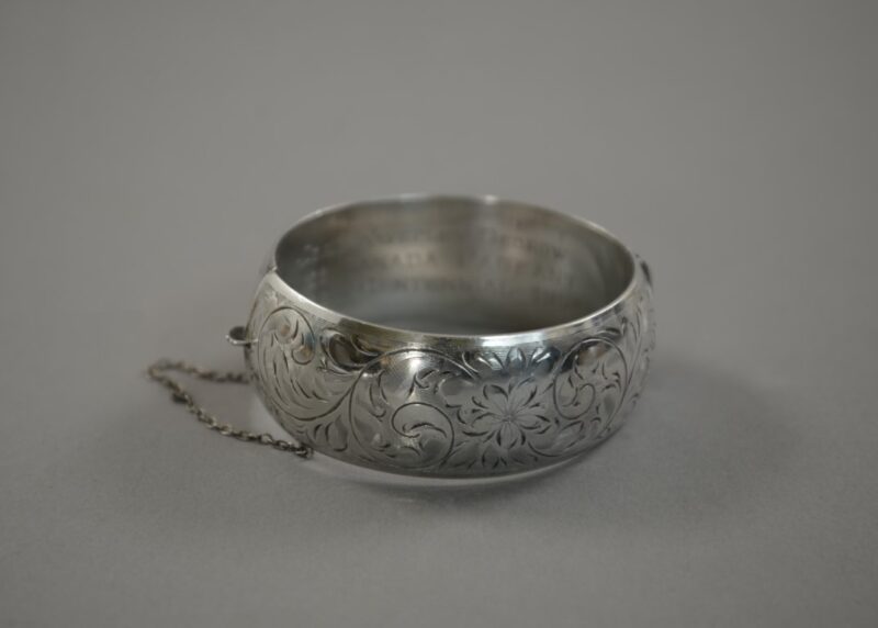 Birks engraved sterling cuff