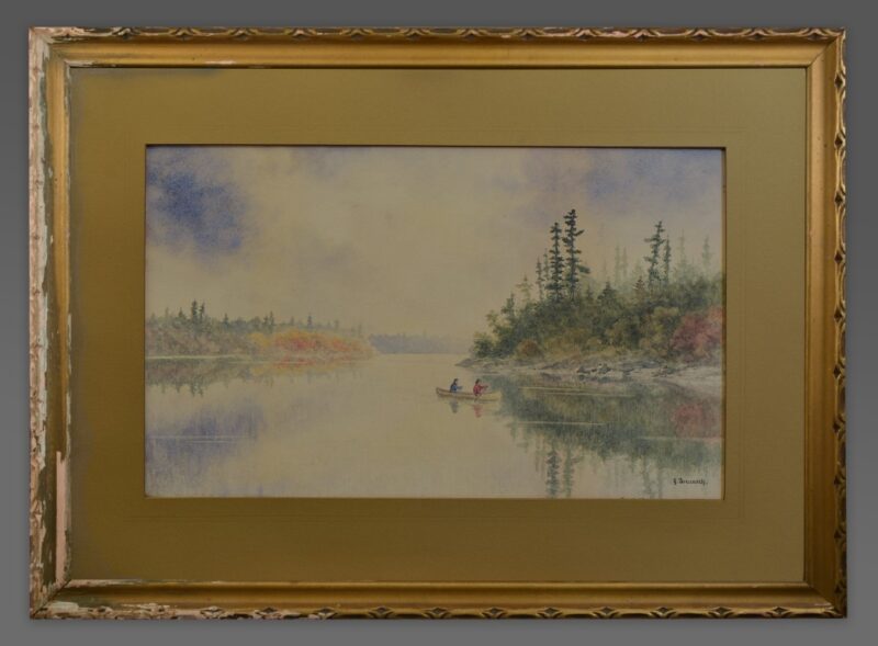 george bruenech watercolor canoeing