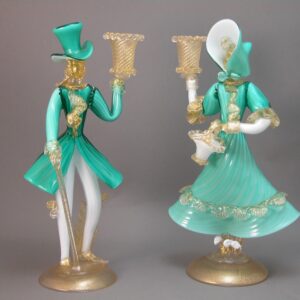 barovier and toso figural candlesticks
