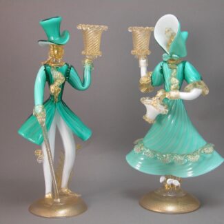 barovier and toso figural candlesticks