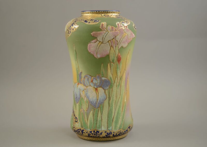 nippon coralene iris vase