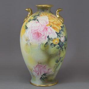 nippon rose tapestry vase