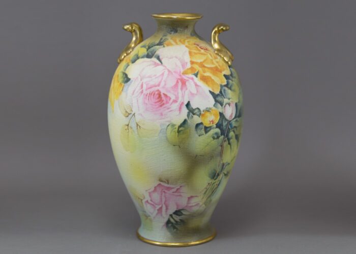 nippon rose tapestry vase