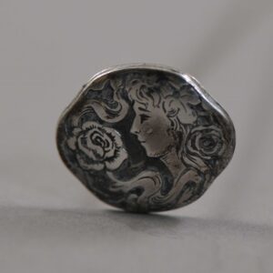 art nouveau hatpin sterling 10 inches