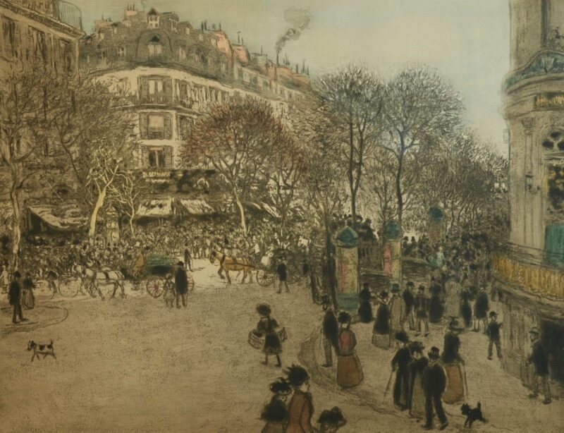 jean francois raphelli drypoint etching boulevard (2)