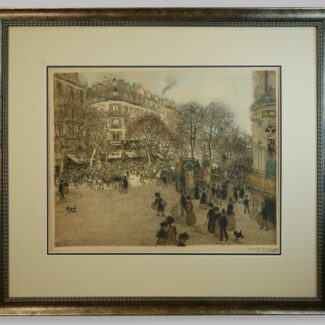 jean francois raphelli drypoint etching boulevard