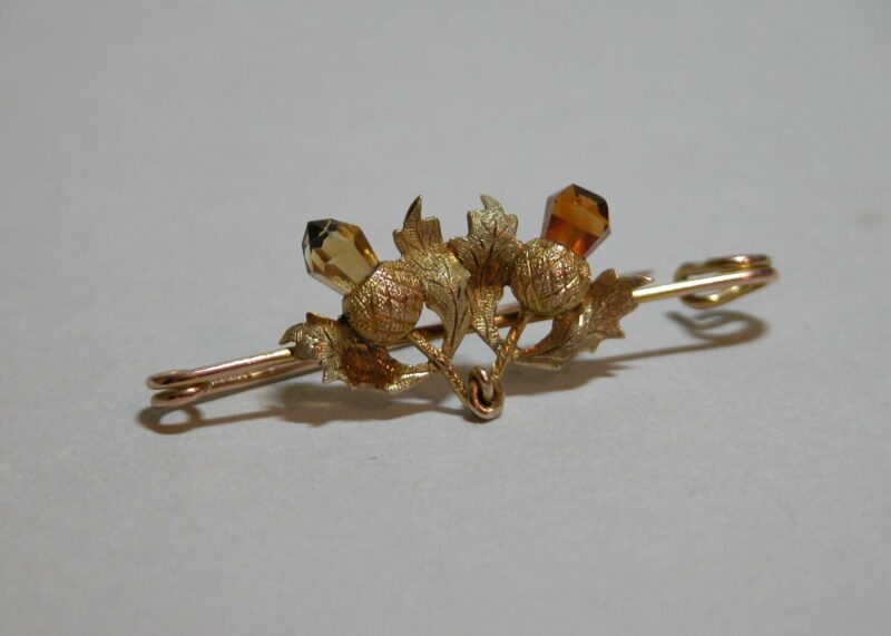 john william kirwan 9k scottish thistle brooch
