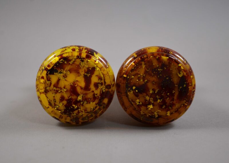 bohemian marbled mica vase pair sterling silver (5) bohemian marbled mica vase pair sterling silver (5)