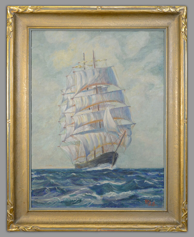 william a hill oil painting new england sailing