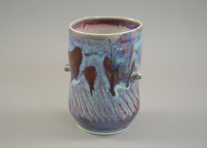 kayo o young red green prunt vase