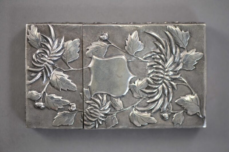 want hing chinese export silver card case