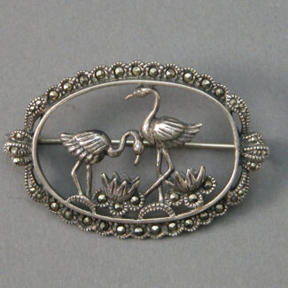 brooch flamingos marcasite sterling silver1 (1)
