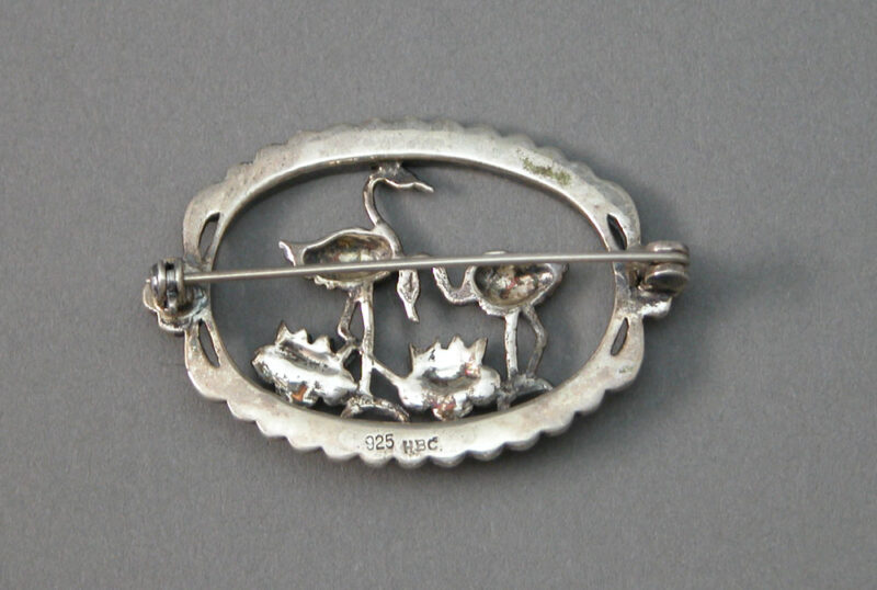 brooch flamingos marcasite sterling silver2 (2)