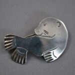 nakwasee silver seal brooch Kwakiutl