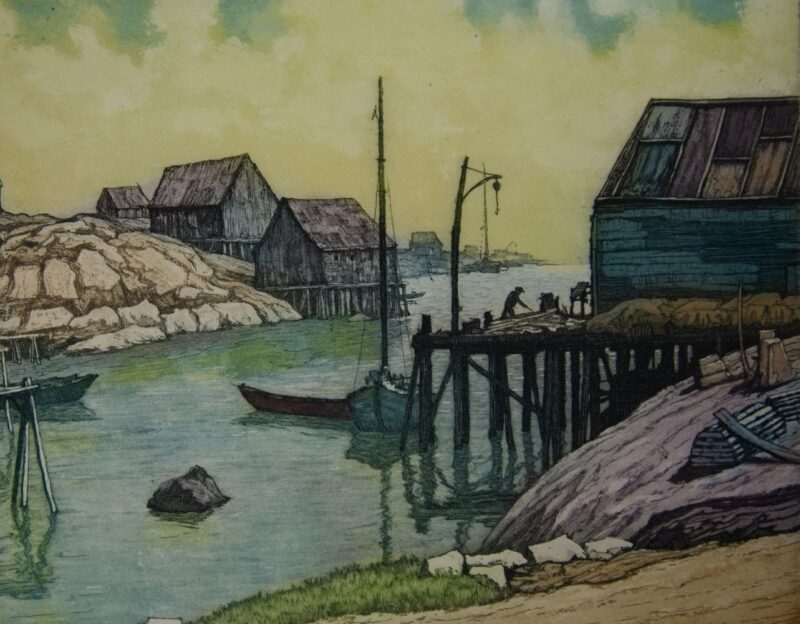 nickolas hornyansky aquatint peggys cove (3) nickolas hornyansky aquatint peggys cove (3)
