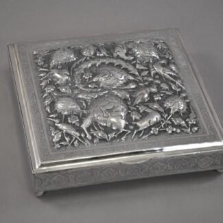 persian silver repousse box