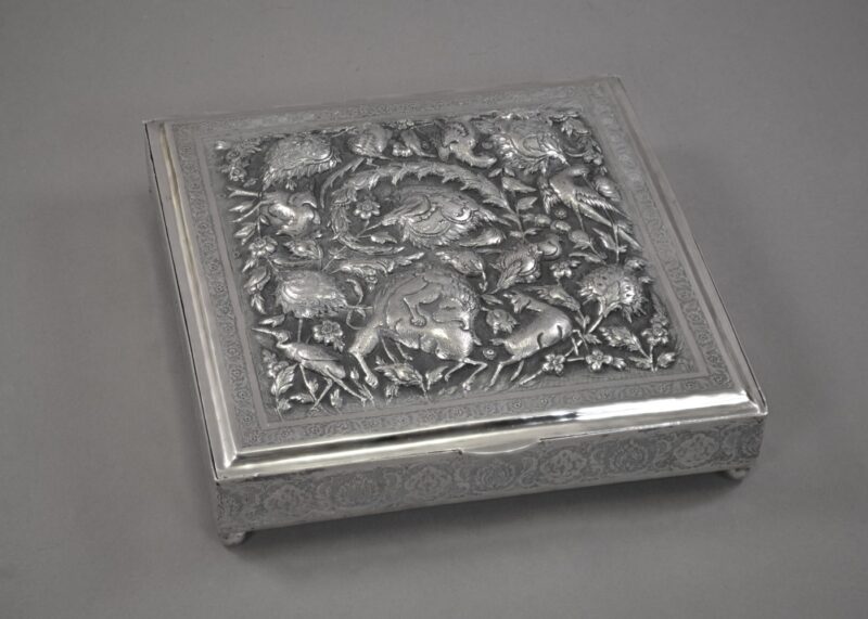 persian silver repousse box