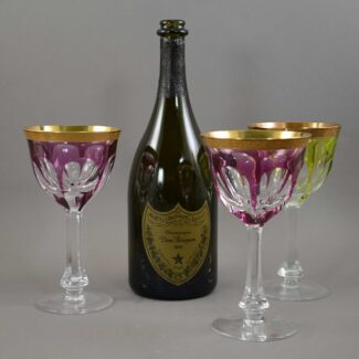 moser lady hamilton wine goblets amethyst chartreuse