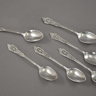 wallace demitasse spoon set rose point sterling silver