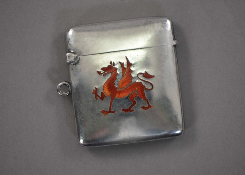welsh red dragon vesta case sterling silver