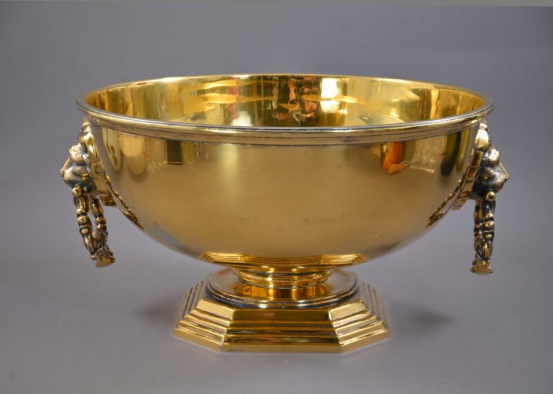 birks gilt sterling punch bowl trophy (2) birks gilt sterling punch bowl trophy (2)