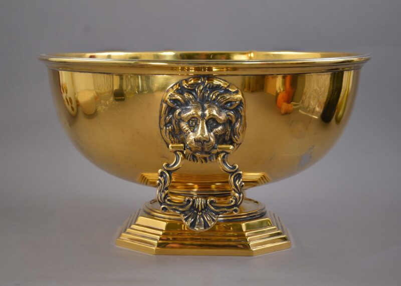 birks gilt sterling punch bowl trophy (8) birks gilt sterling punch bowl trophy (8)