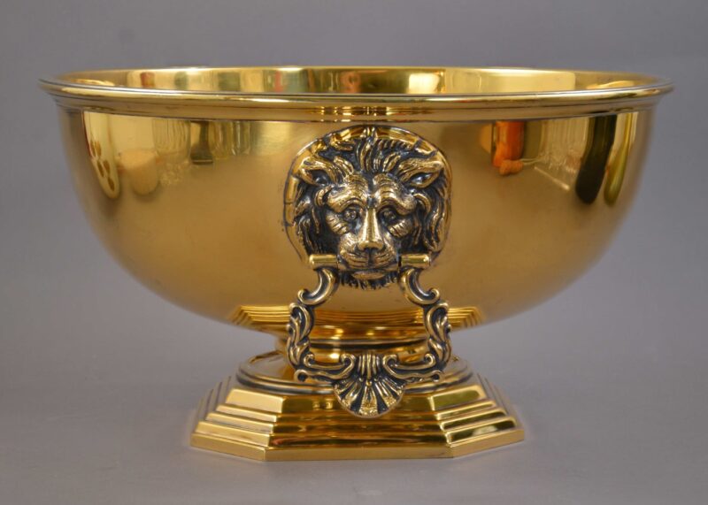birks gilt sterling punch bowl trophy (9) birks gilt sterling punch bowl trophy (9)