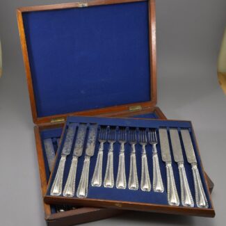 flatware silverplate edwardian dessert set boxed