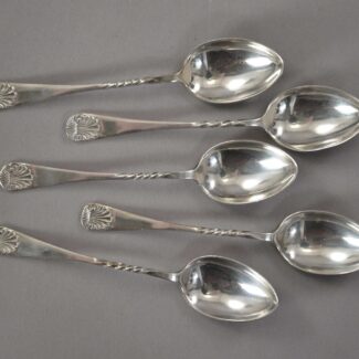 john millward banks jmb shell twist demitasse spoon x5 chester sterling