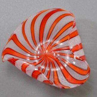 murano latticino orange stripes