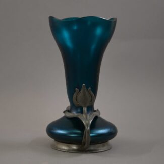 blue loetz pewter tulip vase (4)